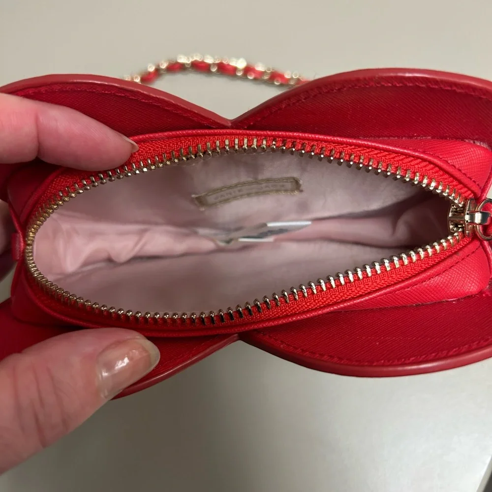 Janie and Jack Red  Purse Heart Sweetheart  Handbag Bag Chain Love Girly